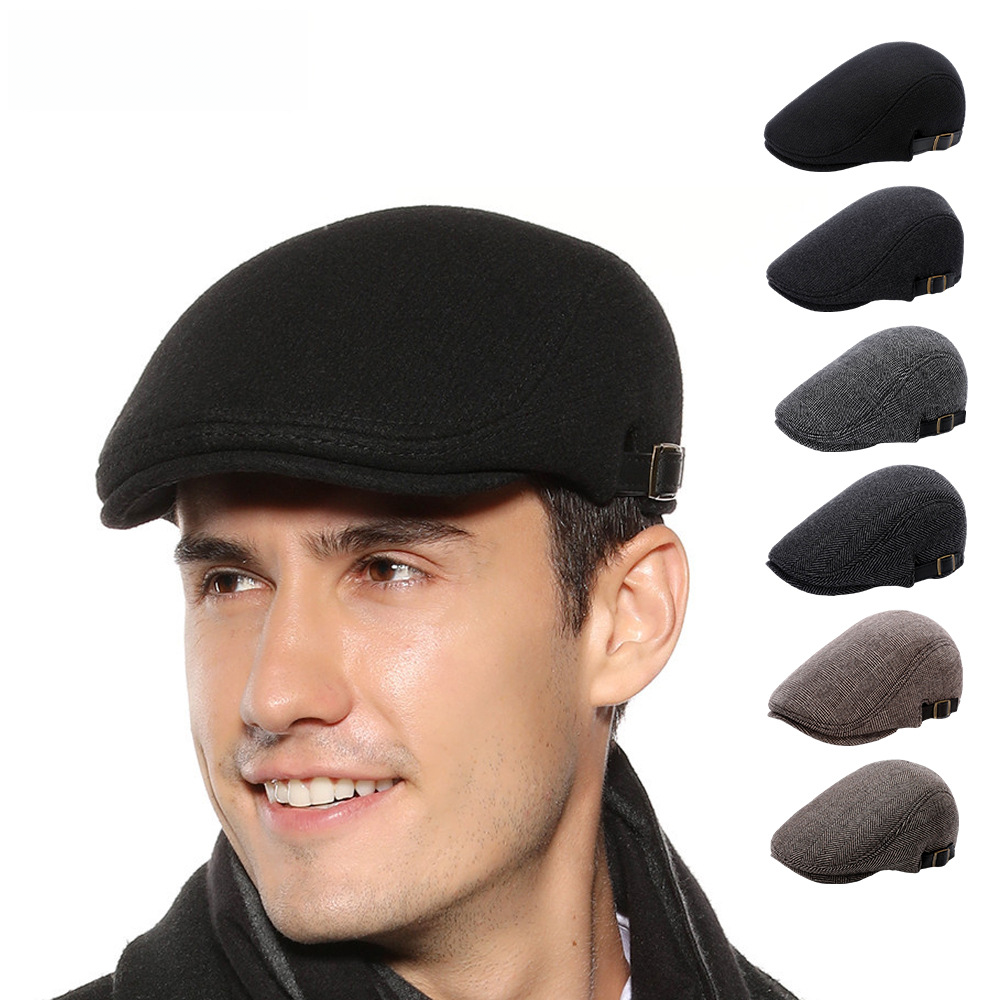 Hat de laine Béret masculin automne et hiver nouveau chapeau transfrontalière du chapeau de peintre de capule européen et américain