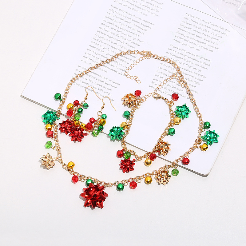 Europe et les États-Unis transfrontaliers du nouveau collier de Noël Collier Boucles d'oreilles Bracelet Couleur de fleur
