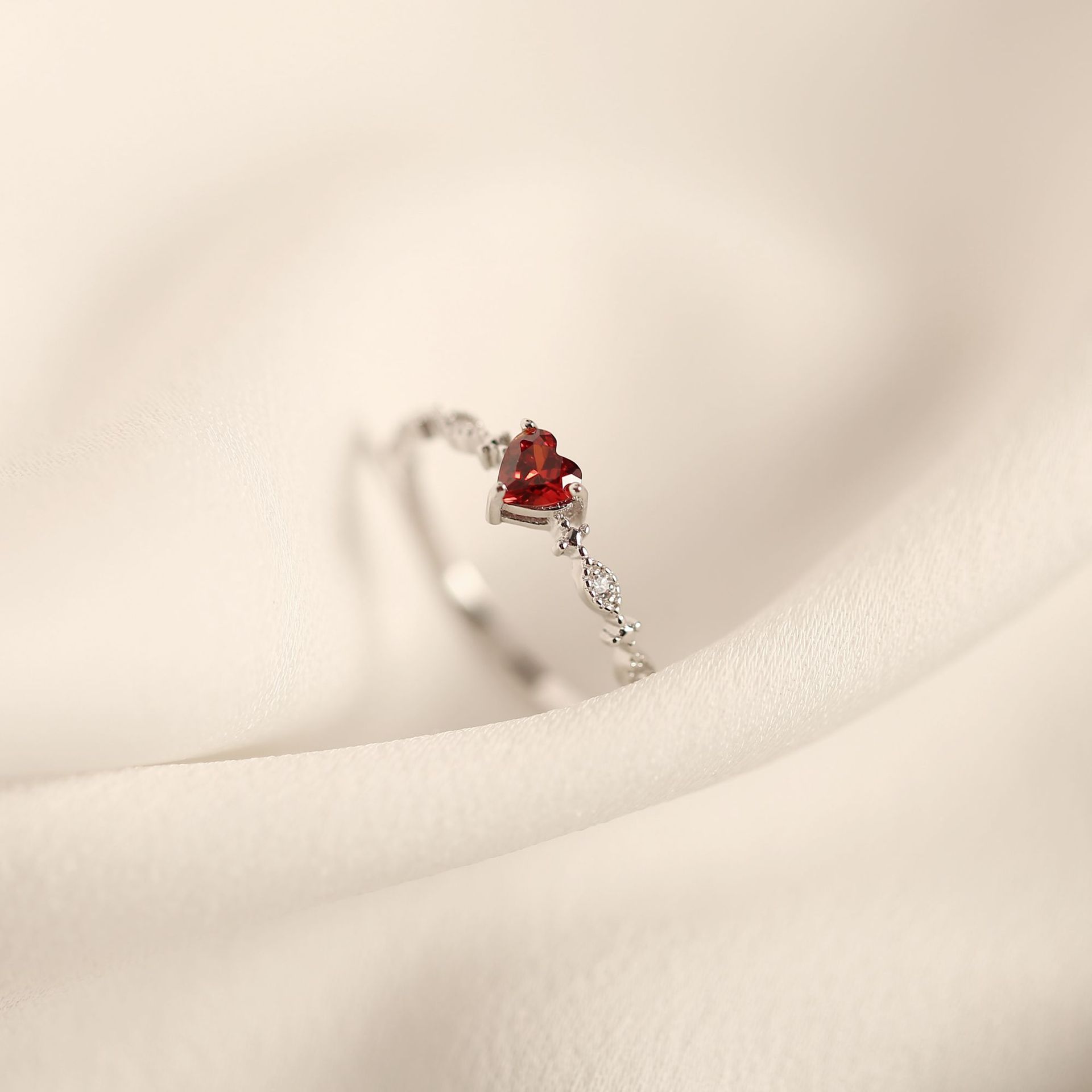 Real 925 Sterling Silver 14k Gold Red Heart Rings For Women Wedding Vintage Jewelry Jewellery Money 925