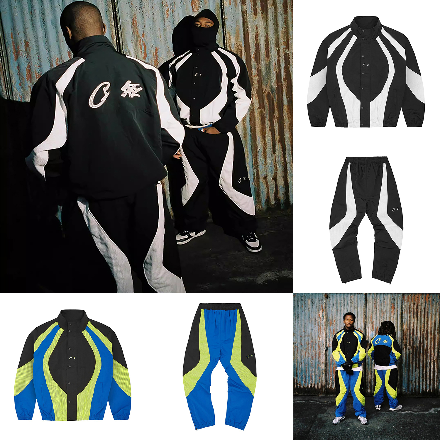 Designer Men's Tracksuits Patchwork Colour Jacket Trousers Set Autumn Mens Womens Vintage Hip Hop Puffer Pants Tracksuit