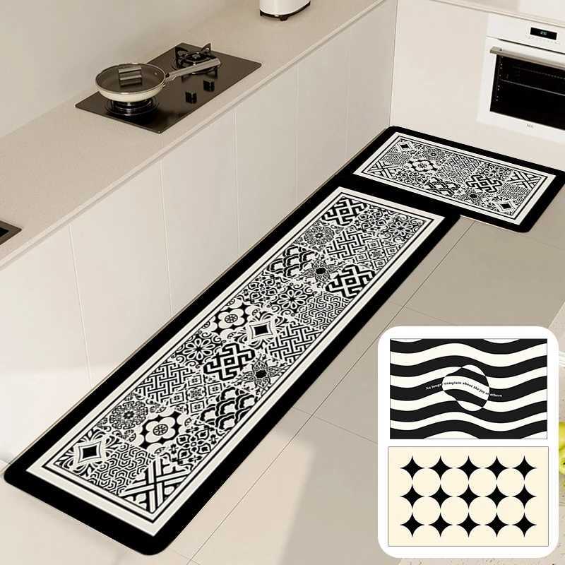 Kitchen Floor Mats Carpet Hallway Long Area Rugs Entrance Door Mat for Living Room Bathroom Retro Plaid Pad Home Decor K260207 K260207-image-1094586905