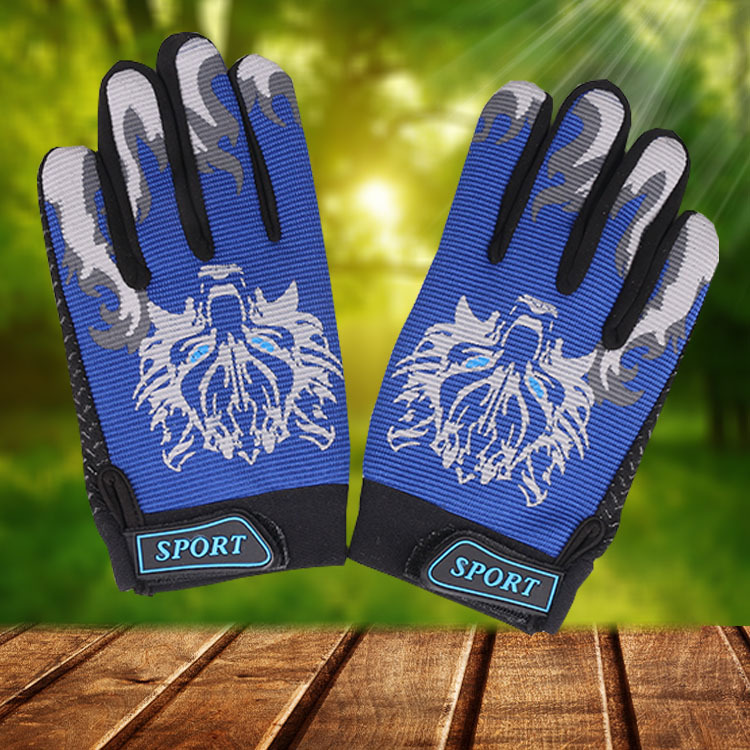 Children's Outdoor Sports Gloves Bicycle Riding Non-slip Warm Boys' Roller Skating Full Finger Gloves Autumn and Winter