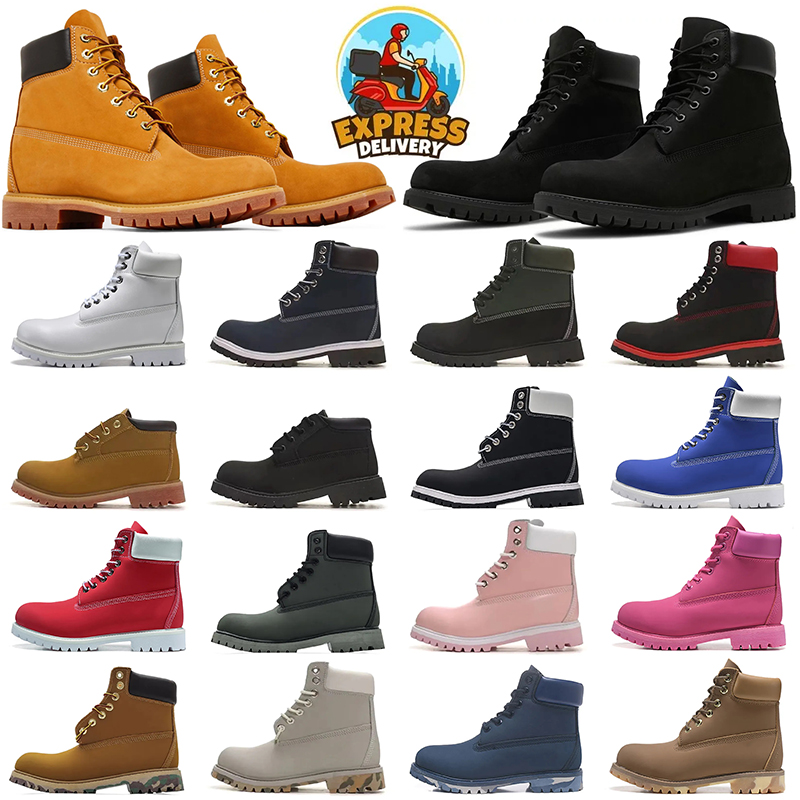 men women designer boots martin booties luxury fashion ankle boots wheat black white brwon grey pink red blue fur outdoor shoes winter cowboy sneake