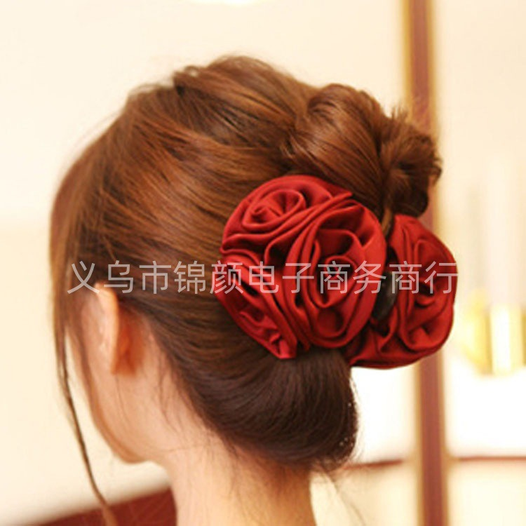 Jinyan Korean style large rose flower hairpin fashion banana clip large clip back to 20 years old Xiaoxiang hair clip