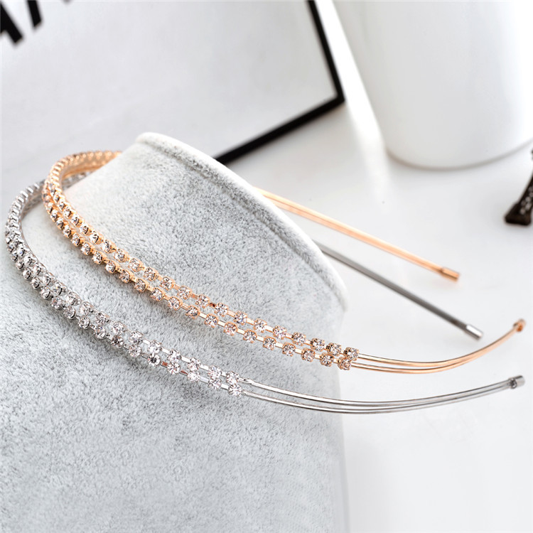 Version coréenne des accessoires de cheveux à double ruine accessoires de cheveux exquis en diamant de diamants délicats bandeau en gros une géné