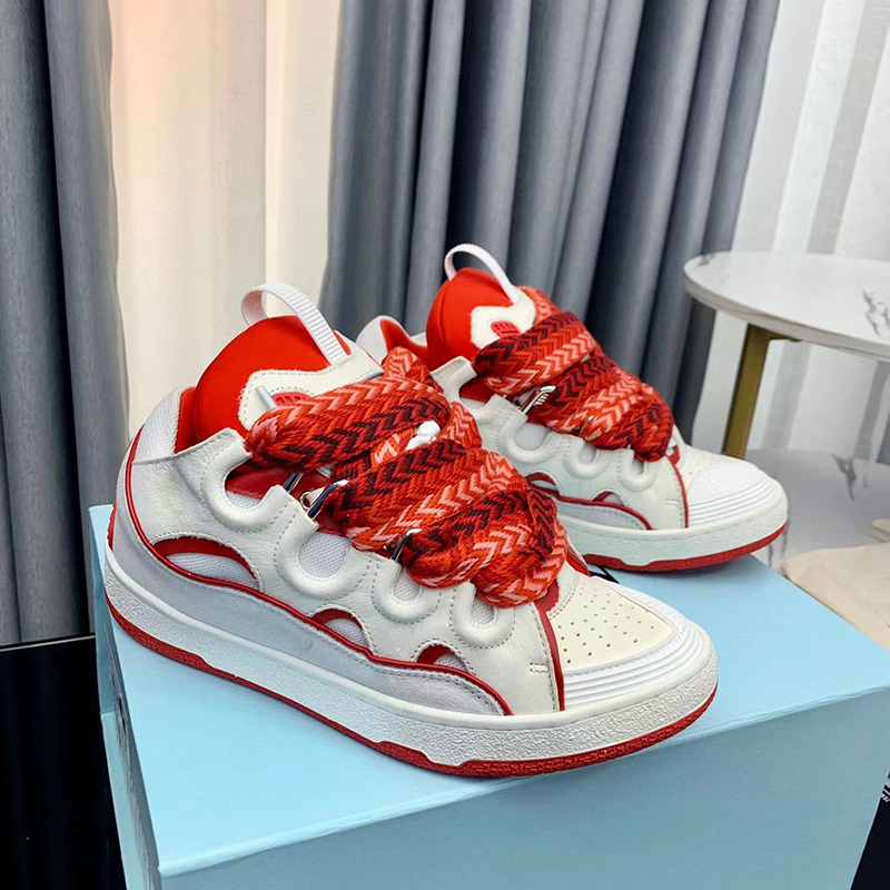 Designer Curb Cuir Sneakers hommes femmes Chaussures décontractées Paris Luxury Platform Plateforme