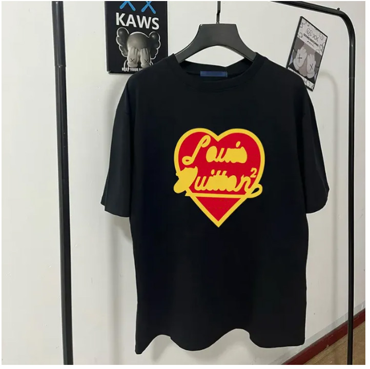 2024 Summer Men's and Women's Fashionable and Casual Temperament Versatile Soft Cartoon Letter Printed T-shirt Size 36