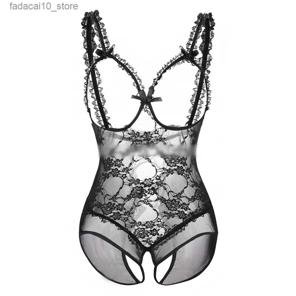 Sexy Set S-6XL Hot Erotic Lace Lingerie for Women Sexy Hollow Underwear Porn Dress Open Bra Crotch Sexy Lingerie Teddy Plus Size Porn Sex Q240720