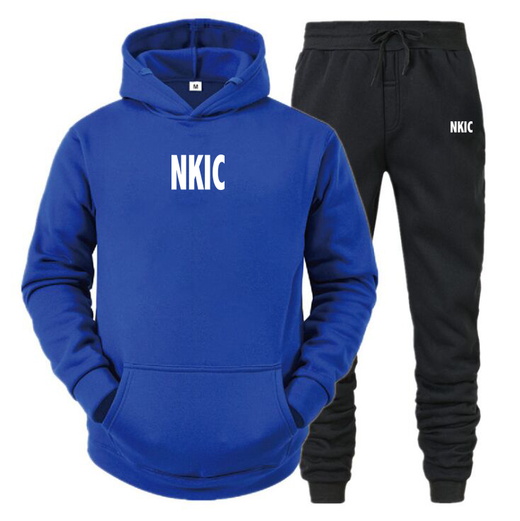 2 Piece Jogger Suits Mens Autumn Long Sleeve letter printed Gray Hoody Coat and Long Sweatpants Male Outdoors Sport Brand Tracksuits