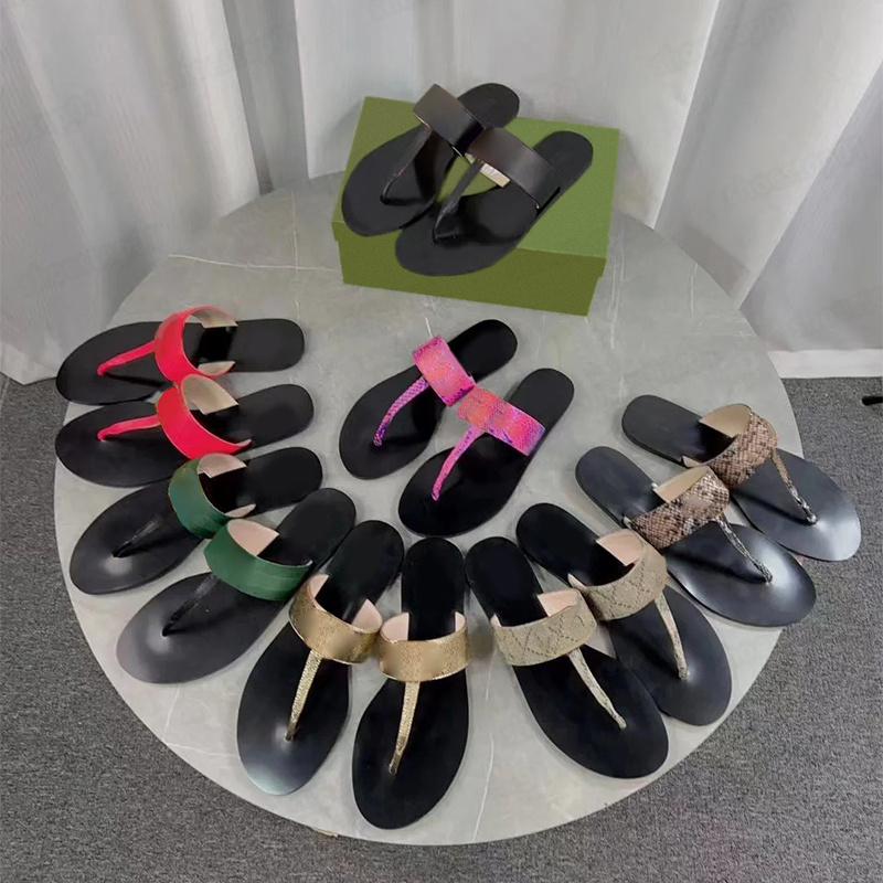 designer Web Thong Sandal slipper Flip Flops room Slip Ons With Classic Womens Mens Summer Slippers Black Leather-image-995150397