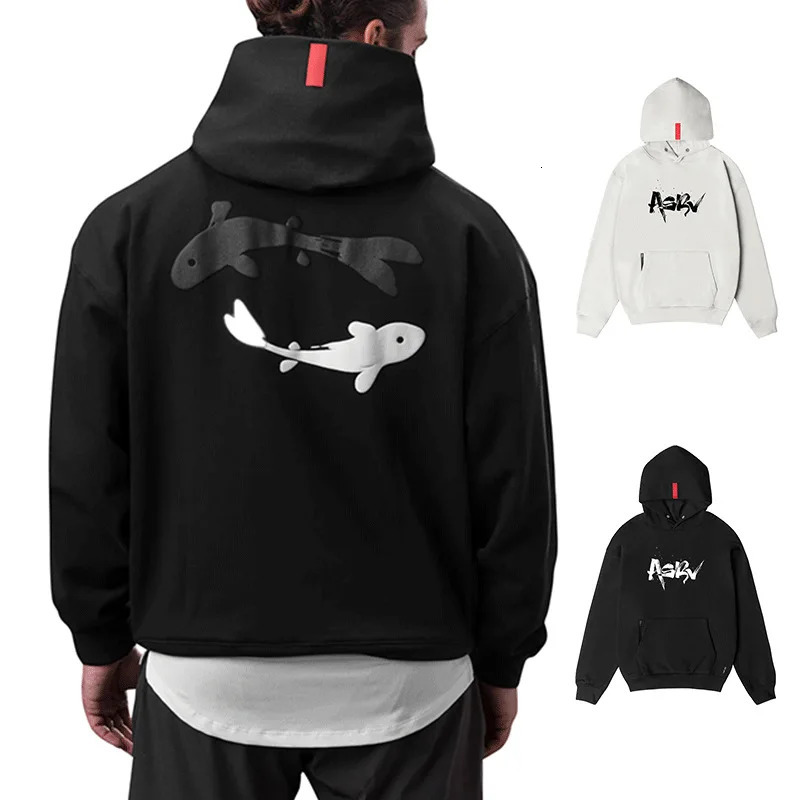 Mens Gym Versatile Loose Hooded Fitness Workout Hoodies Sports Bodybuilding Casual Cotton Tracksuit Men Pullovers Sweatshirt 240719