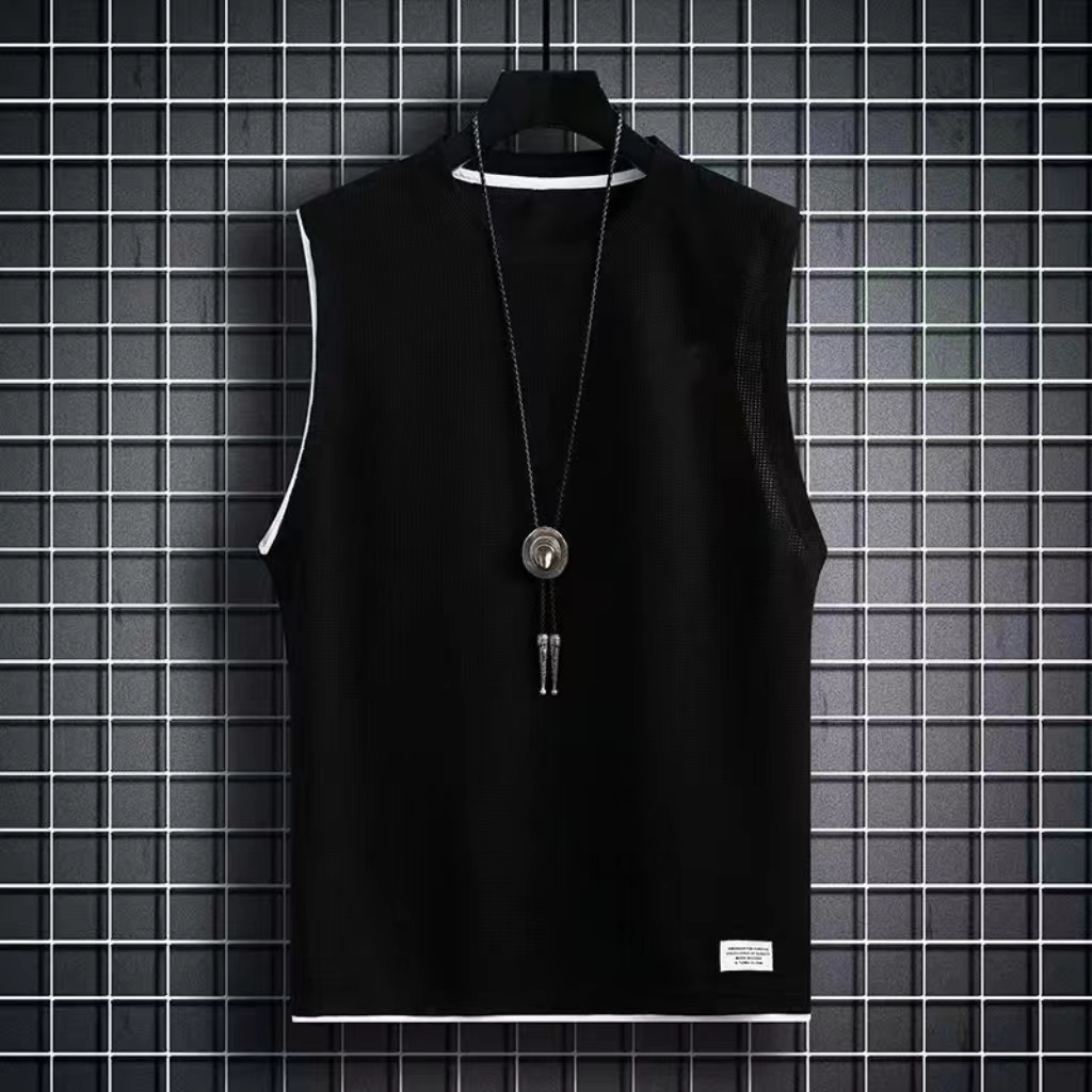 Designer Summer Men's T-shirt Round Neck Logo Fashion Men's T-shirt Casual Sports Loose Cotton T-shirt Sleeveless Tank Top