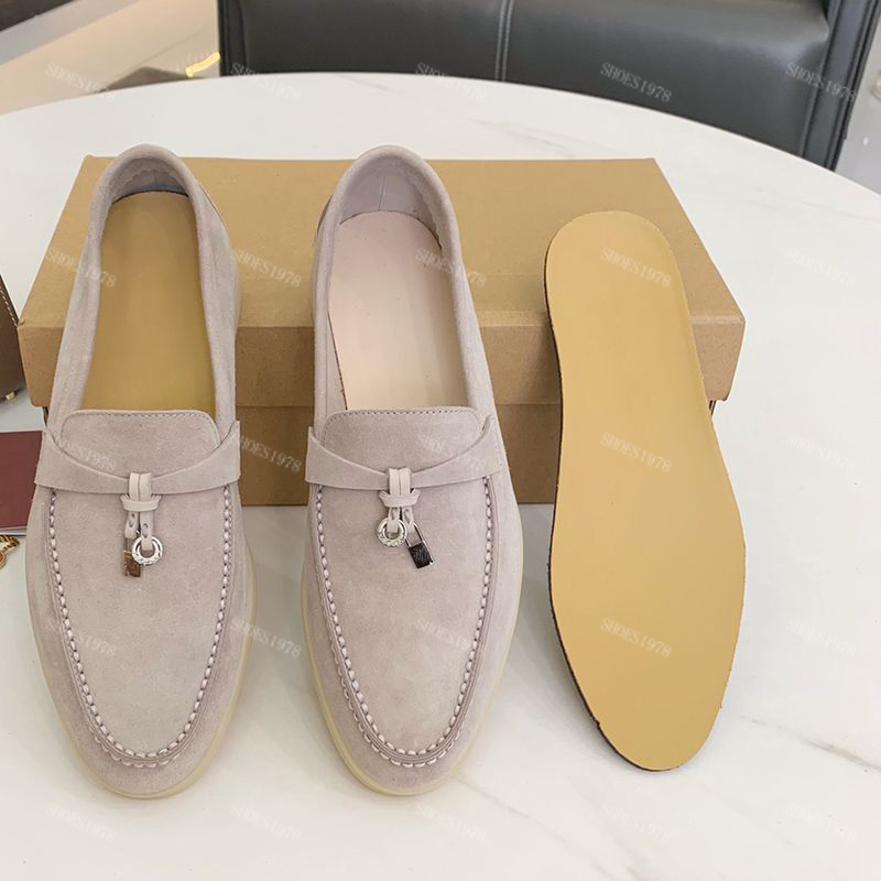 Designers shoes 35-47 loafers Quality Hand sewn thread Classic buckle Cashmere Womens men Flat heels Leisure comfort Four seasons loafer factory sho