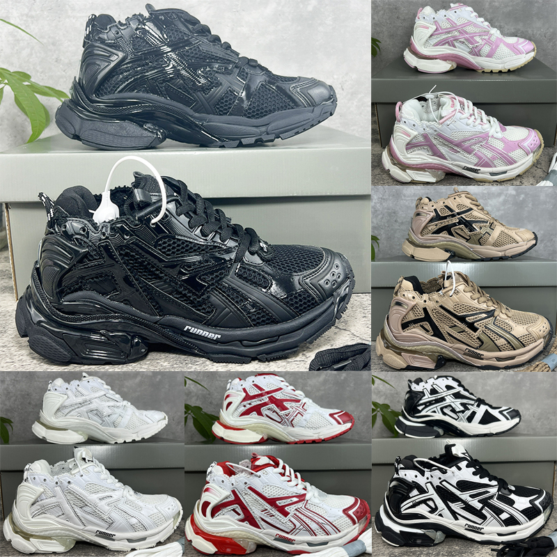Track Runners 7.0 Designer Chaussures Casual Plate-forme Unisexe Bordeaux Déconstruction Sneakers 35-46