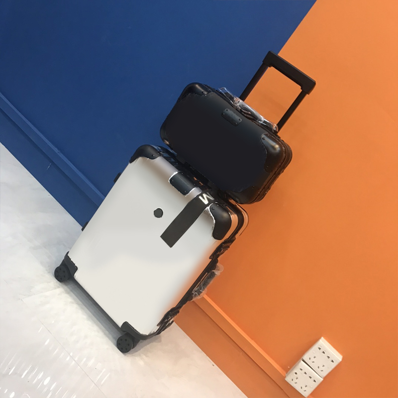 Designer Suitcase Aluminum Alloy RIM0 Large Capacity Spinner Luggage Boarding Case Portable Travel Trolley Case Leisure Suitcases 20 Inches-image-1004956343
