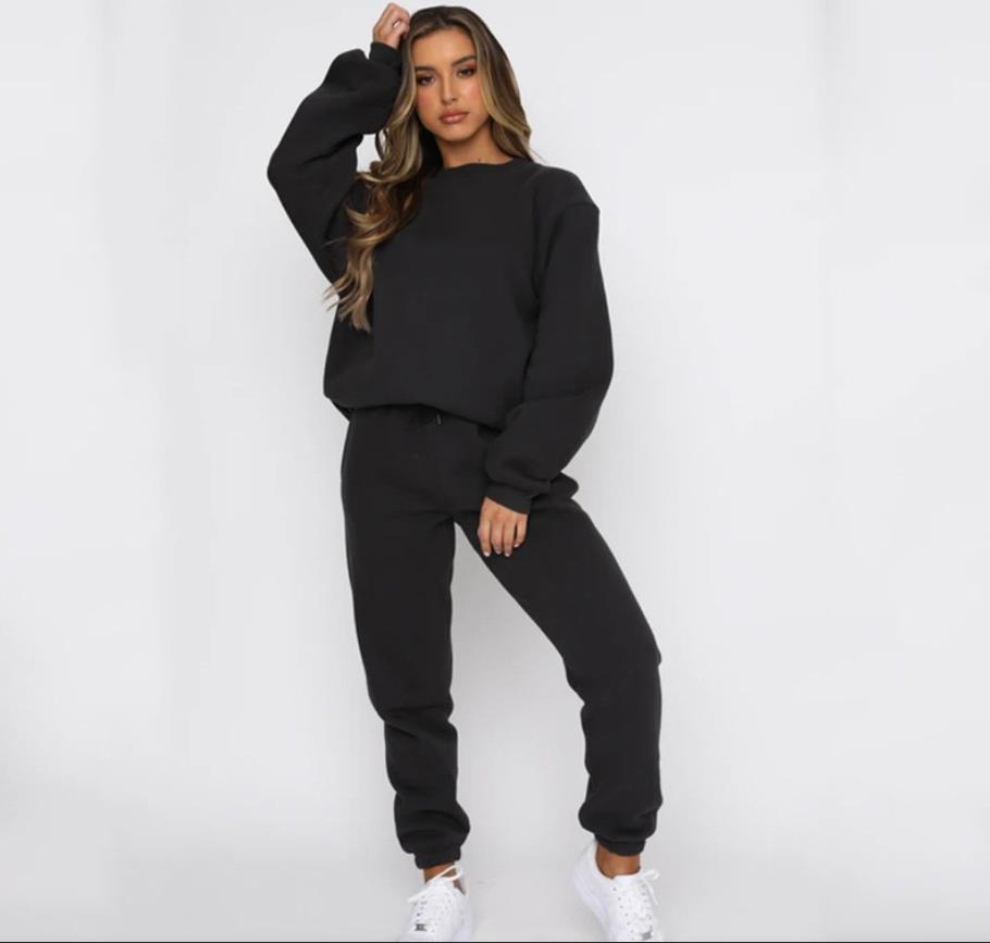Tracksuits Two 2 Piece Set Autumn Winter Women Casual Solid Sporty Hoodies Jacket and Pants Suit Sportswear Trouser Yoga Outfits b6f