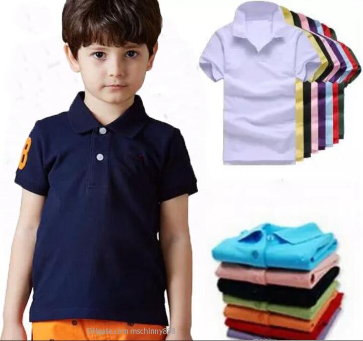 Summer Boys Children Polo Shirts Turn-down Embroidery Toddler Tee Baby Girls T shirts Kids Designer Tops Clothes 1-6 Years-image-1005534781