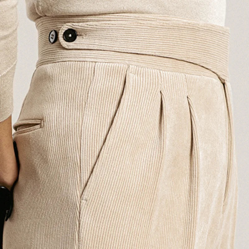 Pantalon formel pour hommes en velours côtelet