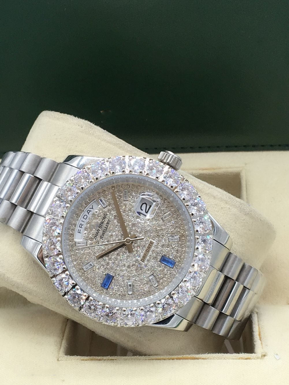 44mm Full Diamonds Iced Out Mens Watches Automatic Mechanical Movement Top Quality Stainless Steel Strap Wristwatch Classic Sports Man Wristwatches
