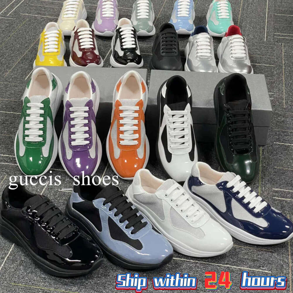 Men Women Americas Cup Xl Leather Sneakers High Quality Patent Leather Flat Trainers Black Mesh Lace-up Casual Shoes Outdoor Runner Sport Shoes S-image-965563676