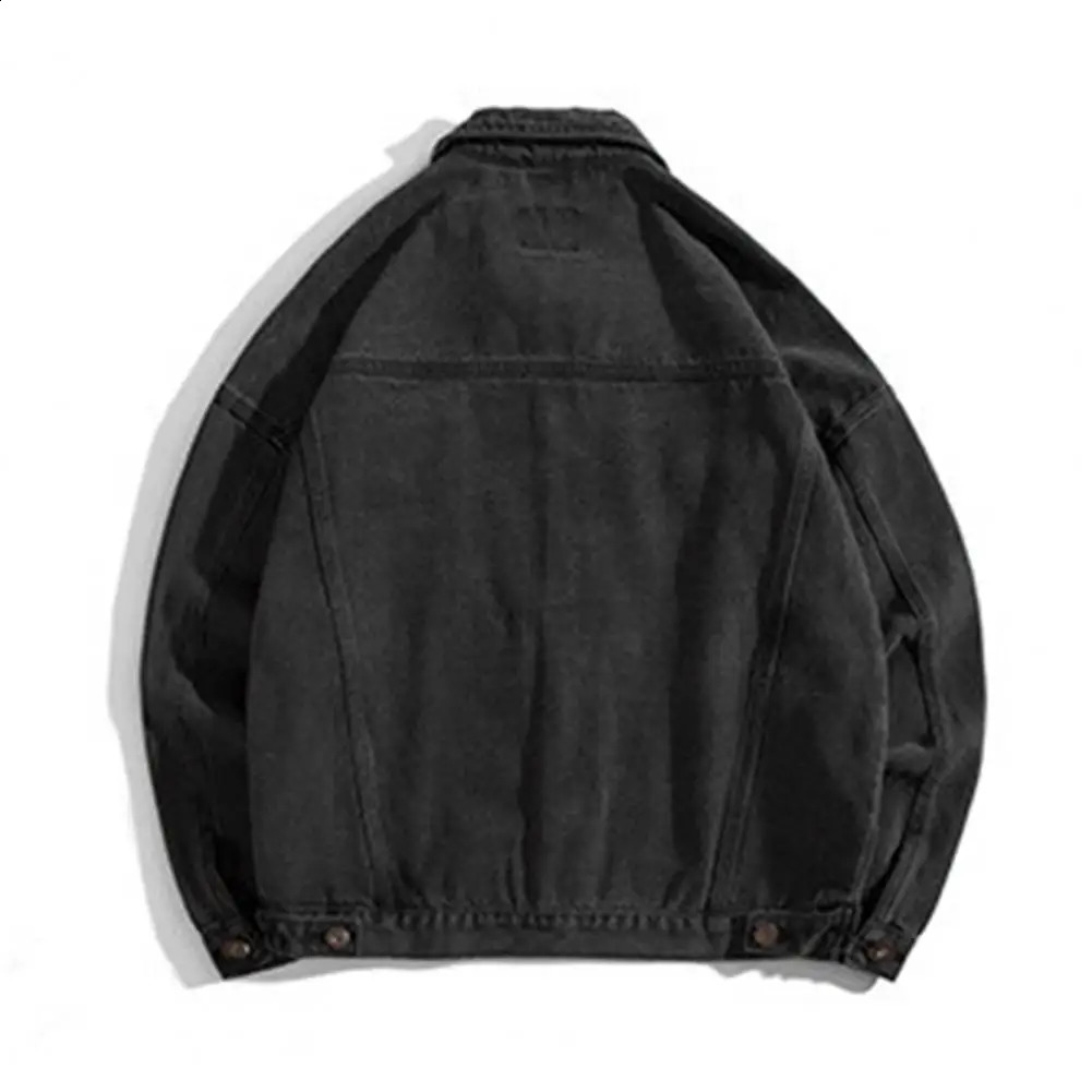 Menes décontractées manteau à manches longues super douce veste en denim coréen de style coréen à poitrine simple manteau 240722