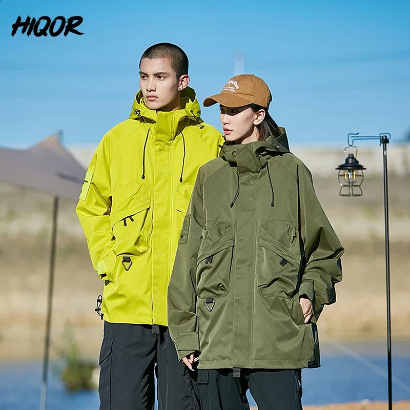 HIQOR Outdoor Camping Jackets Men Soft Waterproof Windbreaker Jacket Mens Hooded Bomber Coat Man Fashion Mens Clothing Jaqueta 240715