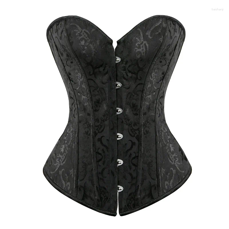Bustiers & Corsets Caudatus Vintage And Plus Size Flower Print Bridal Bustier Corset Push Up Victorian Corselet Overbust Burlesque