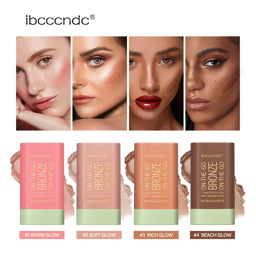 Ibcccndc bronzer makeup contour stick warm rich glow 3D tinted moisture sticks Waterproof Long-lasting Brighten highlighter contouring blush eyes-image-1111410626