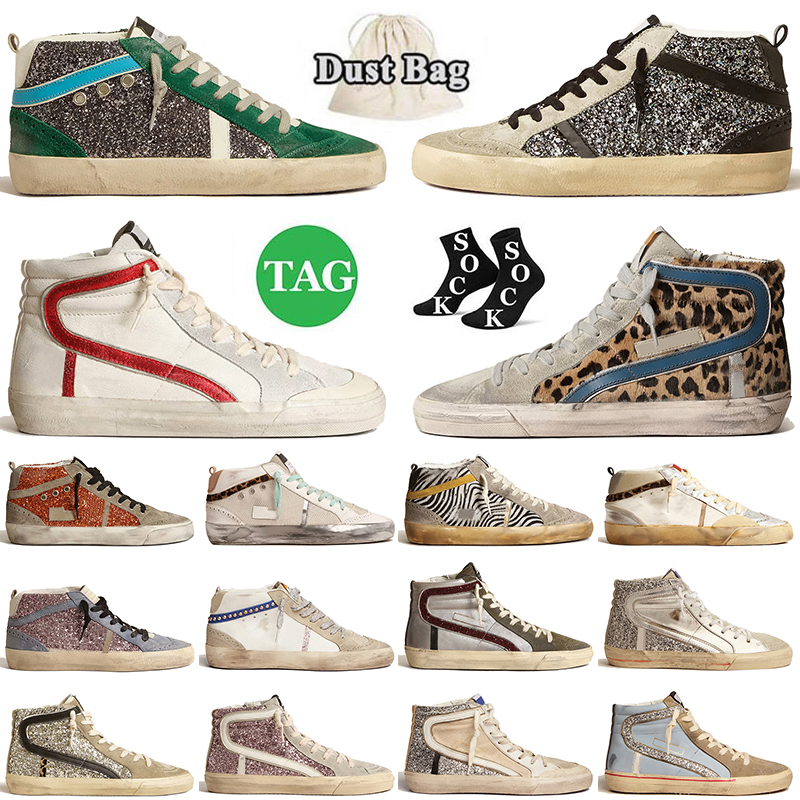 golden goose high top Mid Star Slide[Code ：L]Doold Dirty Sports Golden Hommes Femmes Ball Star Casual Chaussures Noir Blanc Cuir Plate-forme Bask