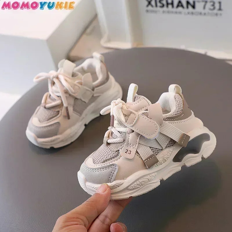 Spring Autumn Kids Sport Shoes Fashion Crosstied Mesh Breathable Boys Sneakers Children Girls Outdoor Running 240723 Z261016