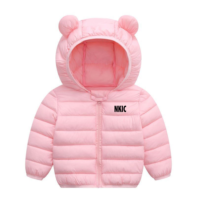Baby Boys Girls Ear Hooded Brand Light Down Black Jackets Coats Winter Warm Cotton-padded Infant Kids Outerwear Thick Children 0-6 Years-image-1107901865