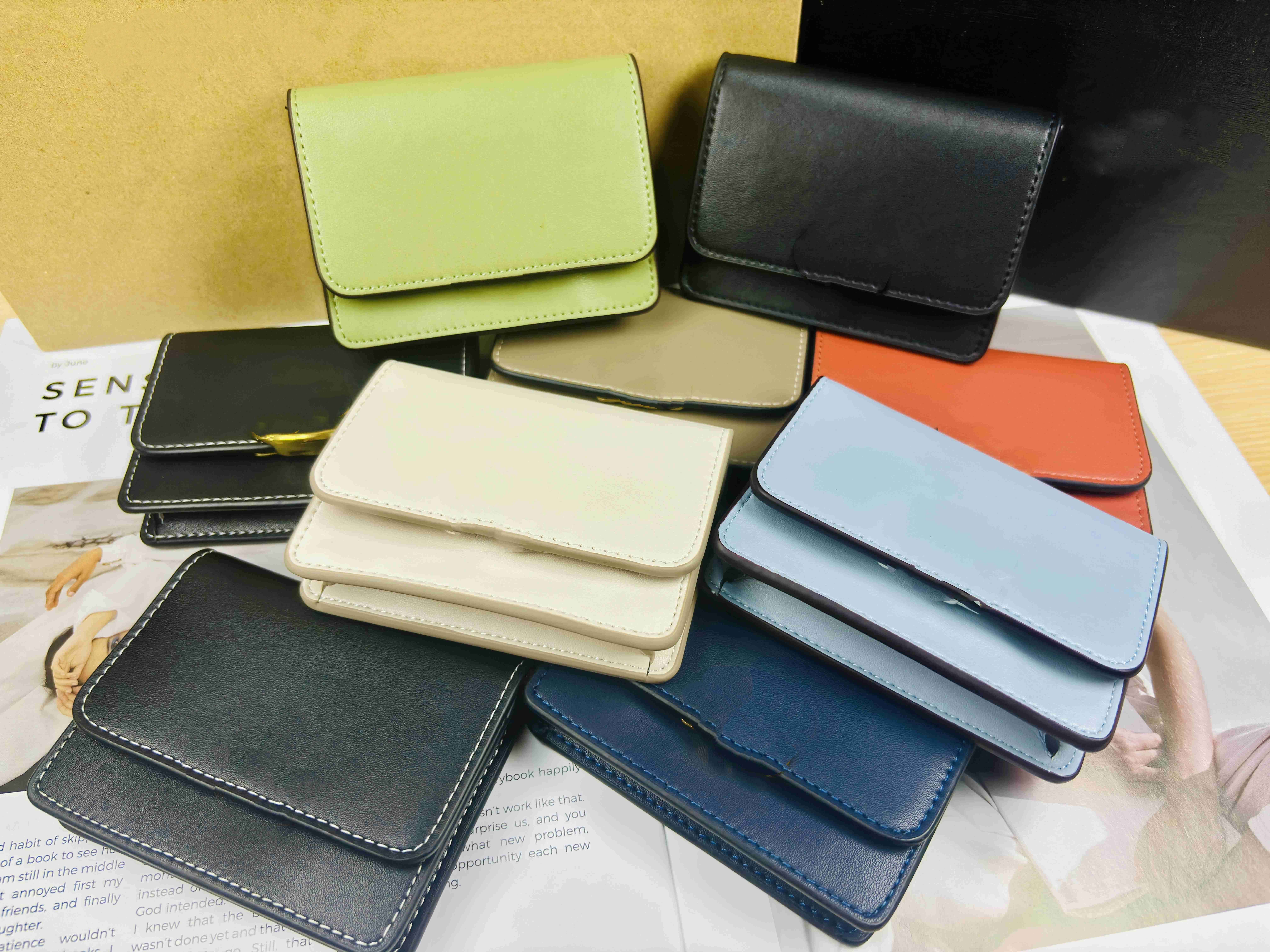 Men Wallet Bandit Card Case Women Solid Color Business Classic Holder Wallet Short Purse Dompet Wanita Designer Bag-image-985152113