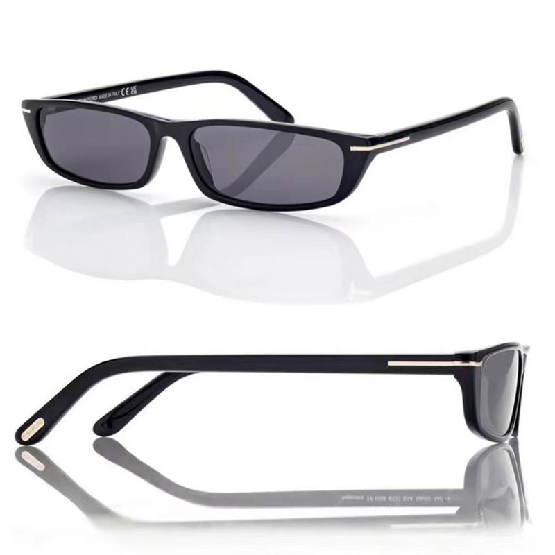 ALEJANDRO SUNGLASSES Lunettes de soleil femme monture rectangulaire acétate petite FT1058 avec étui design bureau OL