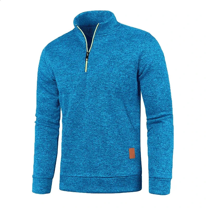 Automne et hiver Pull tricoté pour hommes Pull chaud Pull décontracté demi fermeture éclair col épais veste 240724