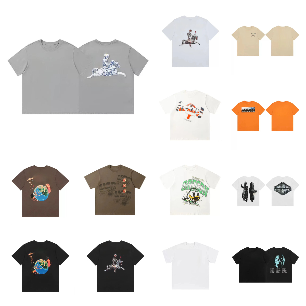 Vêtements de créateurs d'été T-shirts à manches courtes Pullor Crew Neck Vêtements de mode respirant Cascus