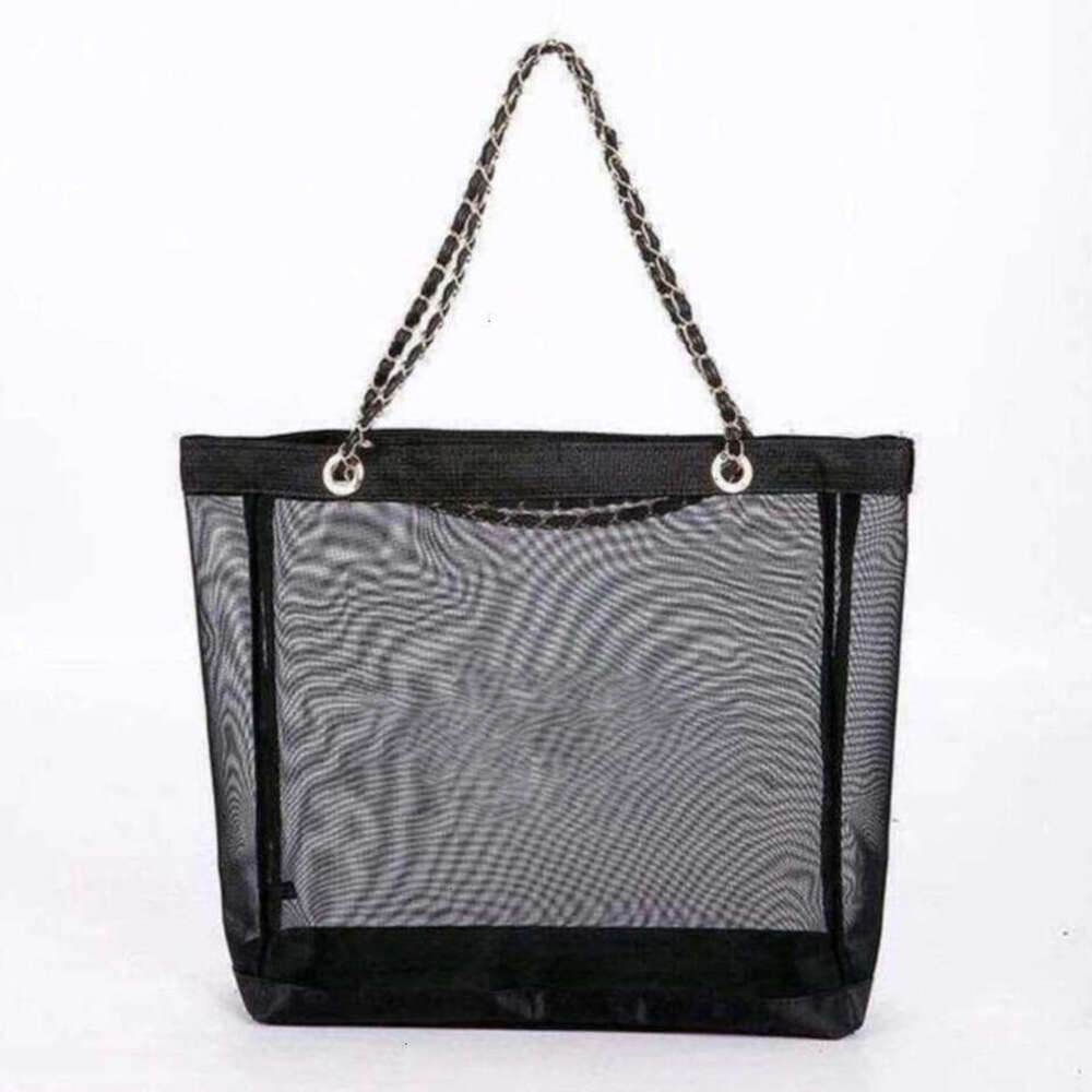 Designer Fashion Bag Handbag New Tote Bag Hollow Mesh Beach Bag Womens Chain Handbag Underarm Bag Black 2024