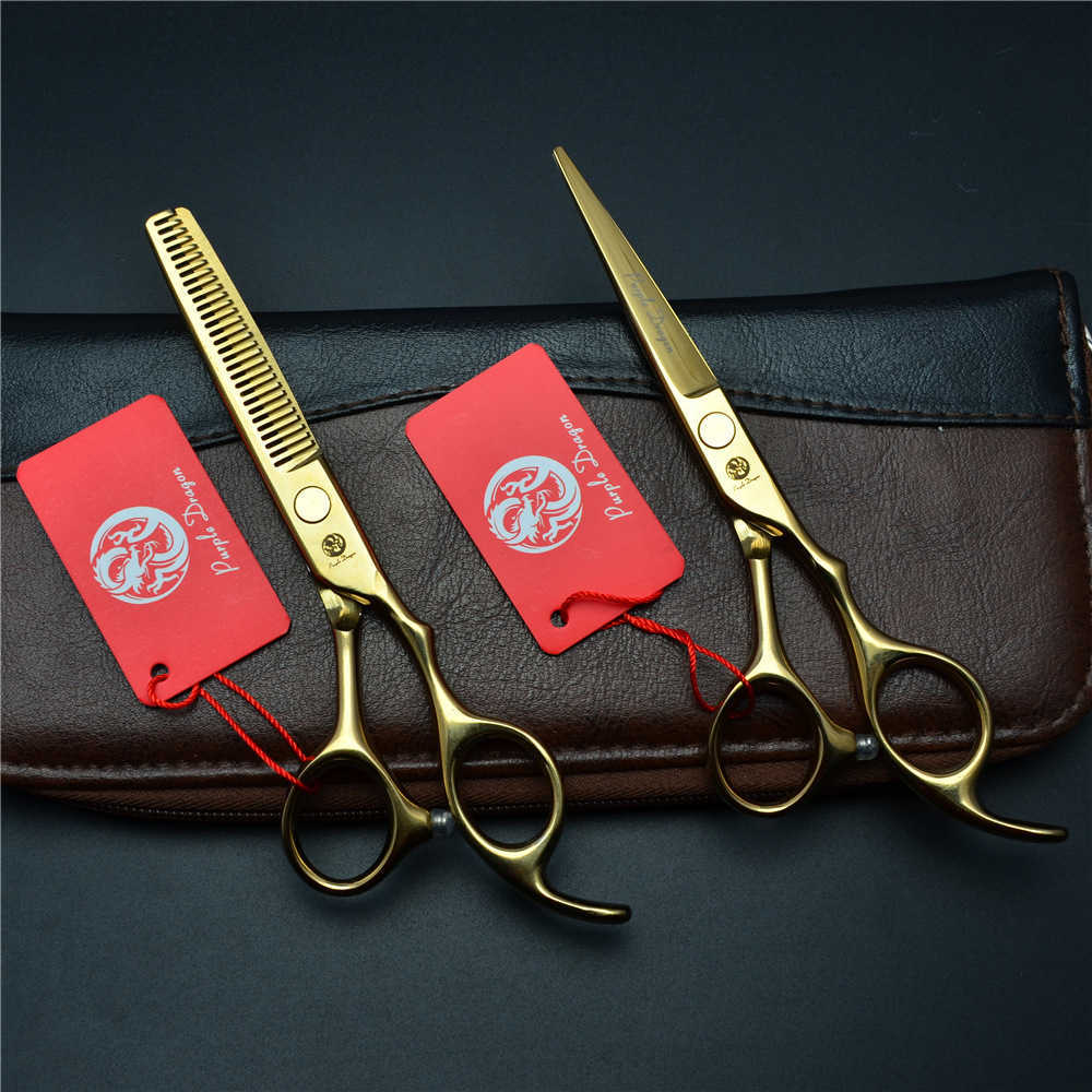 Hair scissors Flat scissors Teeth scissors Bangs Scissors Hair scissors 5.5 6.0 inch gold set S246081-image-987149822