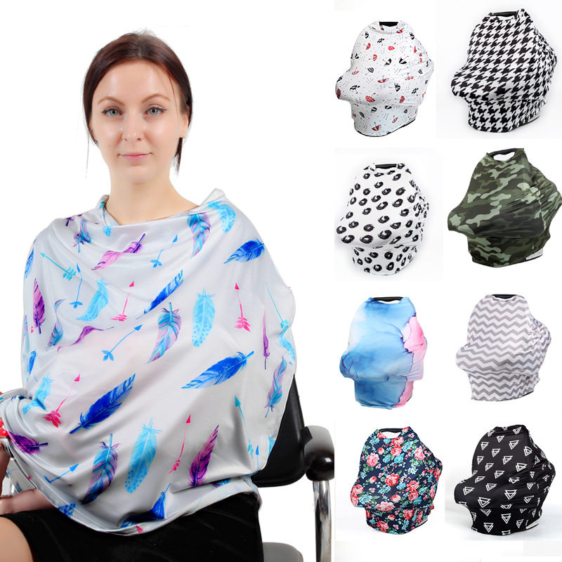Baby Car Seat Canopy Cover Breastfeeding Nursing Scarf Cover Up Apron Shoping Cart Infant Stroller Sleep By Nursing Cover-image-967841849