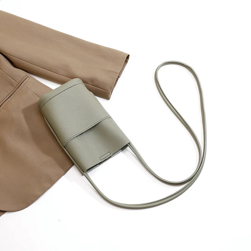 High quality soft Pu leather womens mobile phone bag portable ten font small pocket fashion version shopping 240724Z