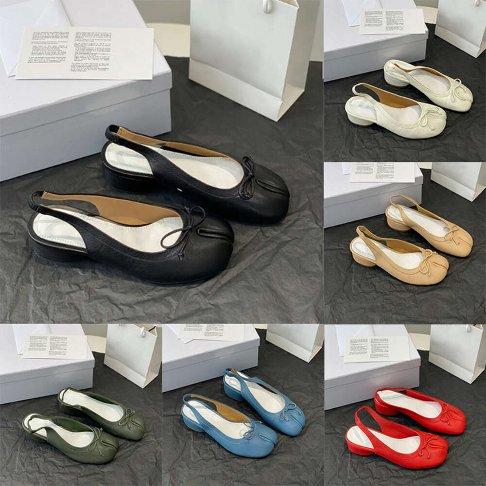 Designer Tabi Tabi Toe Sandale Sandale Ballet Chaussures en cuir Chaussures de robe en cuir Muisseurs de bureau Chaussures de vacances avec boîte