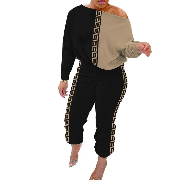 Survêtement de créateur grande taille pour femme, ensemble 2 pièces, haut et pantalon, vêtements de sport décontractés, costumes de jogging, tenu