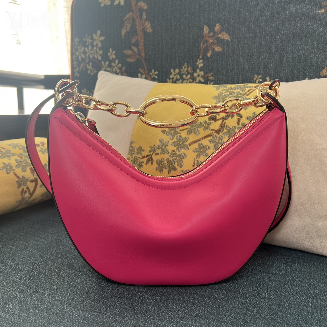 10A high-quality women's luxury designer sloping leather handbag, croissant chain bag, half moon sleeve bag, large capacity handbag, with box,