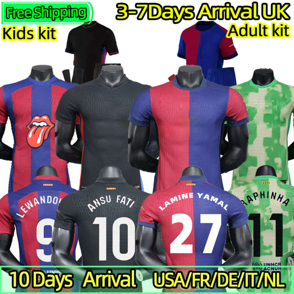 Lamine Yamal Lewandowski Pedri Soccer Jerseys Gavi 24 25 Kit de football Barcelonas Ferran Raphinha F. de Jong Gundogan Camiseta de Futbol Shirt