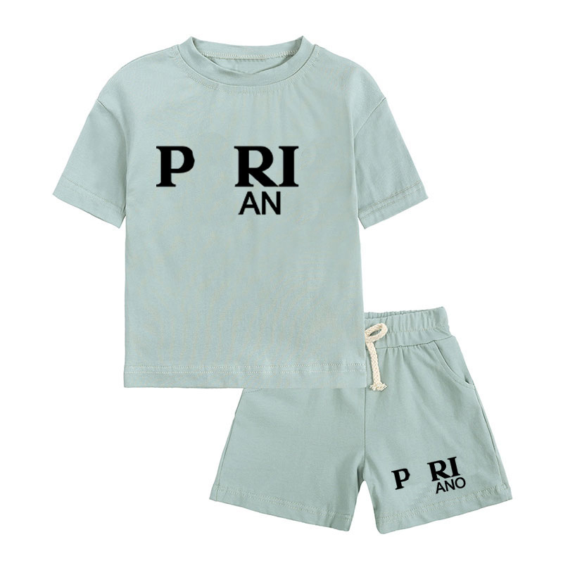 Designer Kids Shirts Pants Suits Luxury Chilrens 2 Pcs Clothes Brand Name Baby Girl Boy Sets Letter Logo Clothing DJD2407274