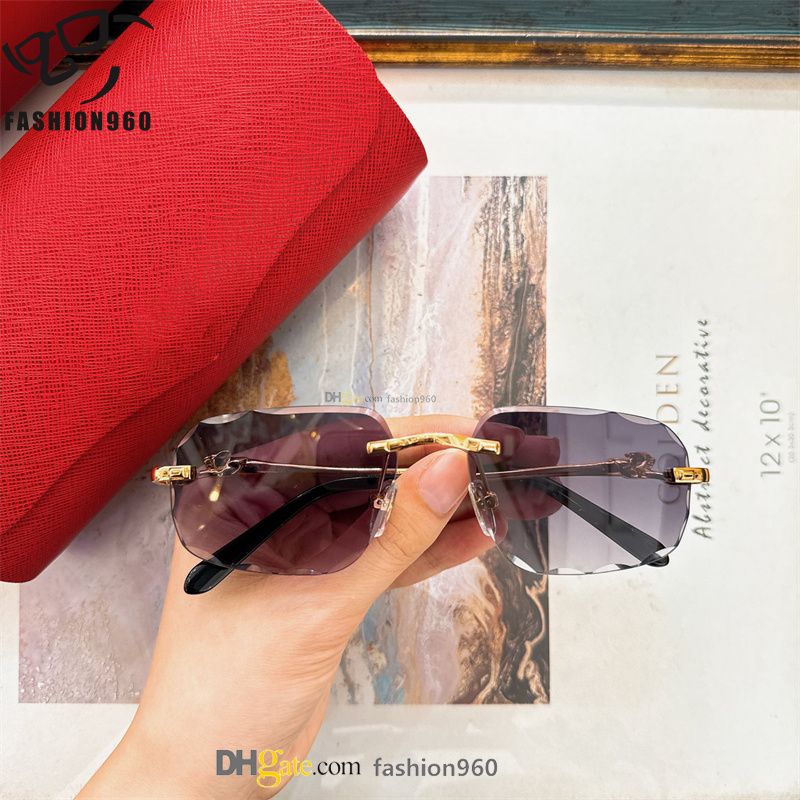 Classic designer of womens sunglasses luxury plain diamond cut glasses clear glasses rimless men lastest outdoor casual Custom prescription readi