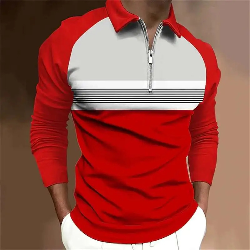 High quality mens polo shirt 2023 long sleeved Tshirt casual business button top summer clothing 240726
