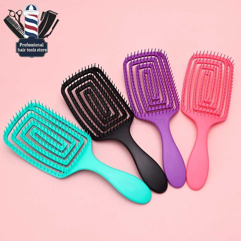 4 Colors Massage Hair Comb Salon Wet Hair Brush Women Hairdressing Styling Hair Tools Anti Static Detangling HairbrushCL240727