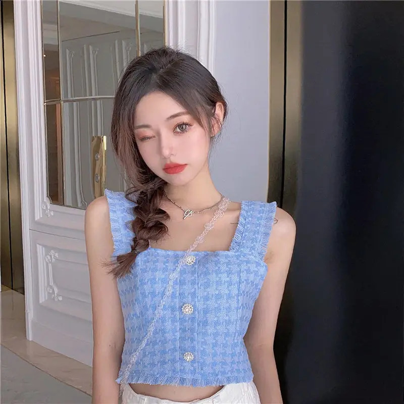 Women's corset Spring/summer soft wool knitted fringe outerwear vest bandage dress jacket halter vest 240726