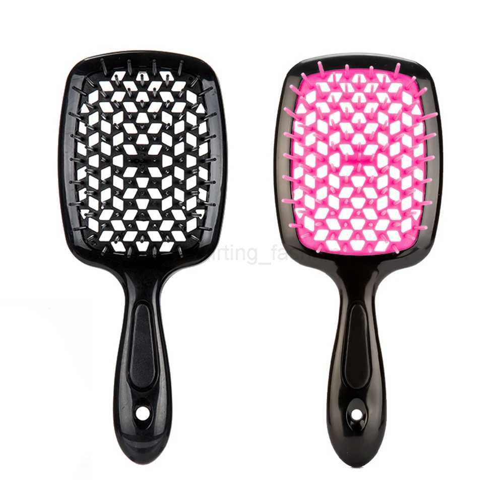 Fluffy Shape Mesh Comb Hairdressing detangling hair brush Plastic Massage Dry And Wet Hollow Comb Salon DIY Hairdressing ToolCL240727