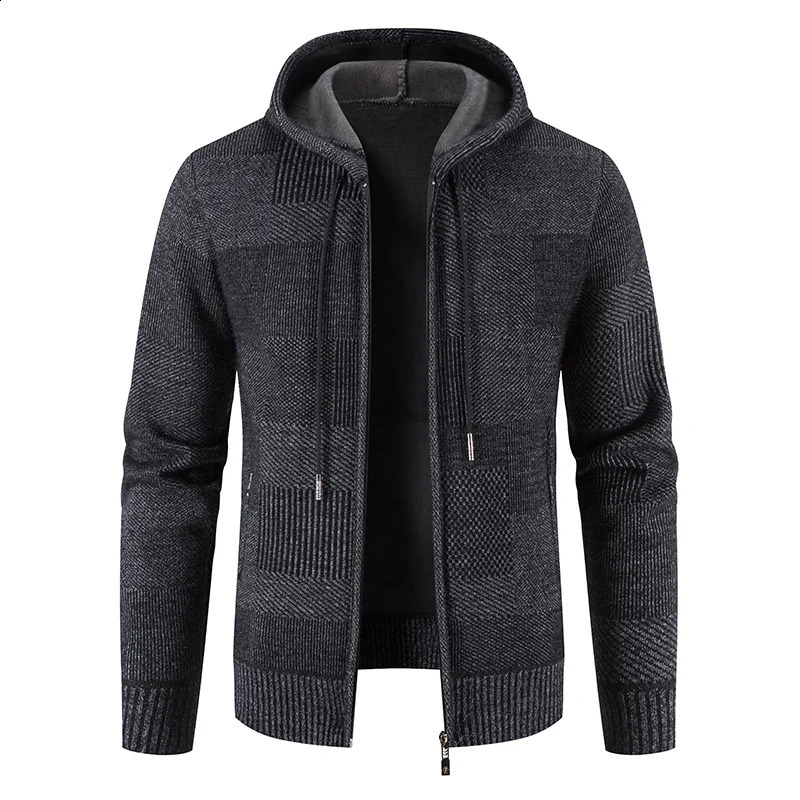 Pull de cardigan à capuche pour hommes pour l'hiver 2023 Veste épaisse et la taille de veste mince